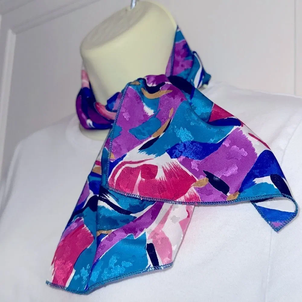 Multi colored‎ shiny polyester neck scarf